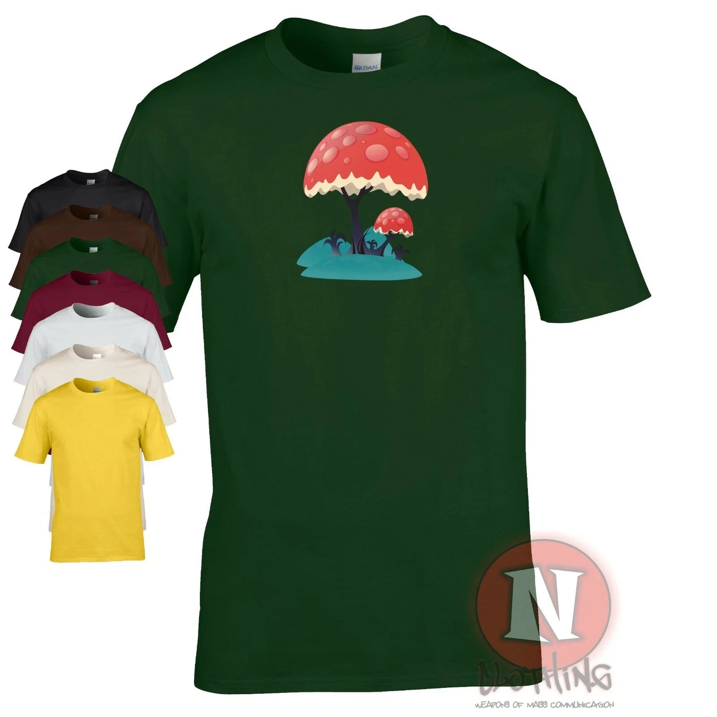 Naughees T Shirt Mushroom Tree Warrior Crew Neck Short Sleeve Japan Anime Kawaii Graphic Unisex T-shirt, Sweatshirt, Hoodie, Long Sleeve Tee - T-Shirt, Sweatshirt, Hoodie