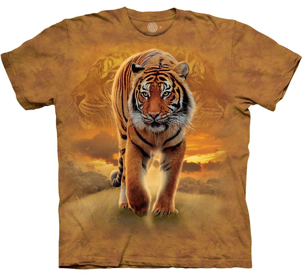 Rising Sun Tiger King Exotic Vintage Tigers Mountain Animal Orange T-Shirt S-2X Unisex T-shirt, Sweatshirt, Hoodie, Long Sleeve Tee - T-Shirt, Sweatshirt, Hoodie