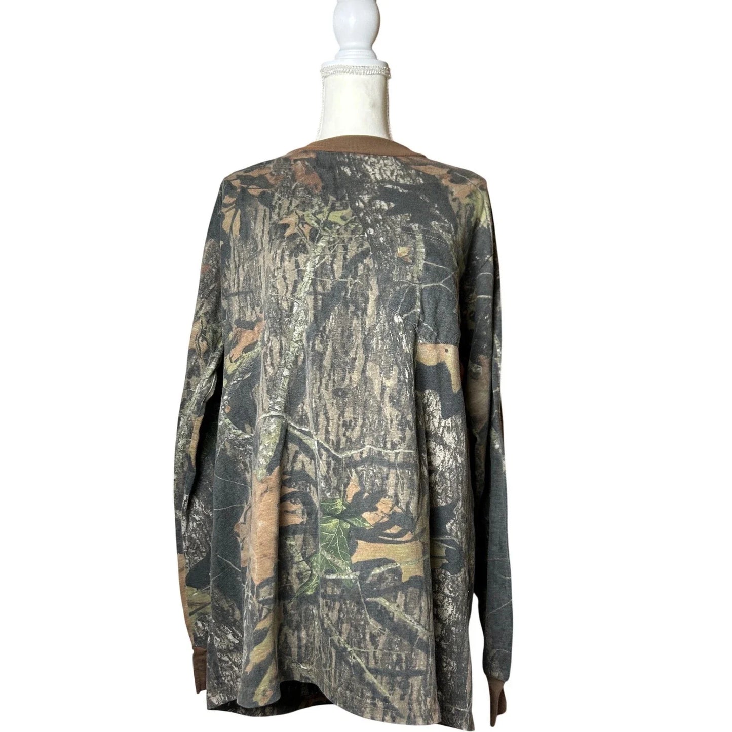 VTG Y2K Mens Camouflage Long Sleeve T-Shirt Brown Green Outdoors Hunting Top L Unisex T-shirt, Sweatshirt, Hoodie, Long Sleeve Tee - T-Shirt, Sweatshirt, Hoodie