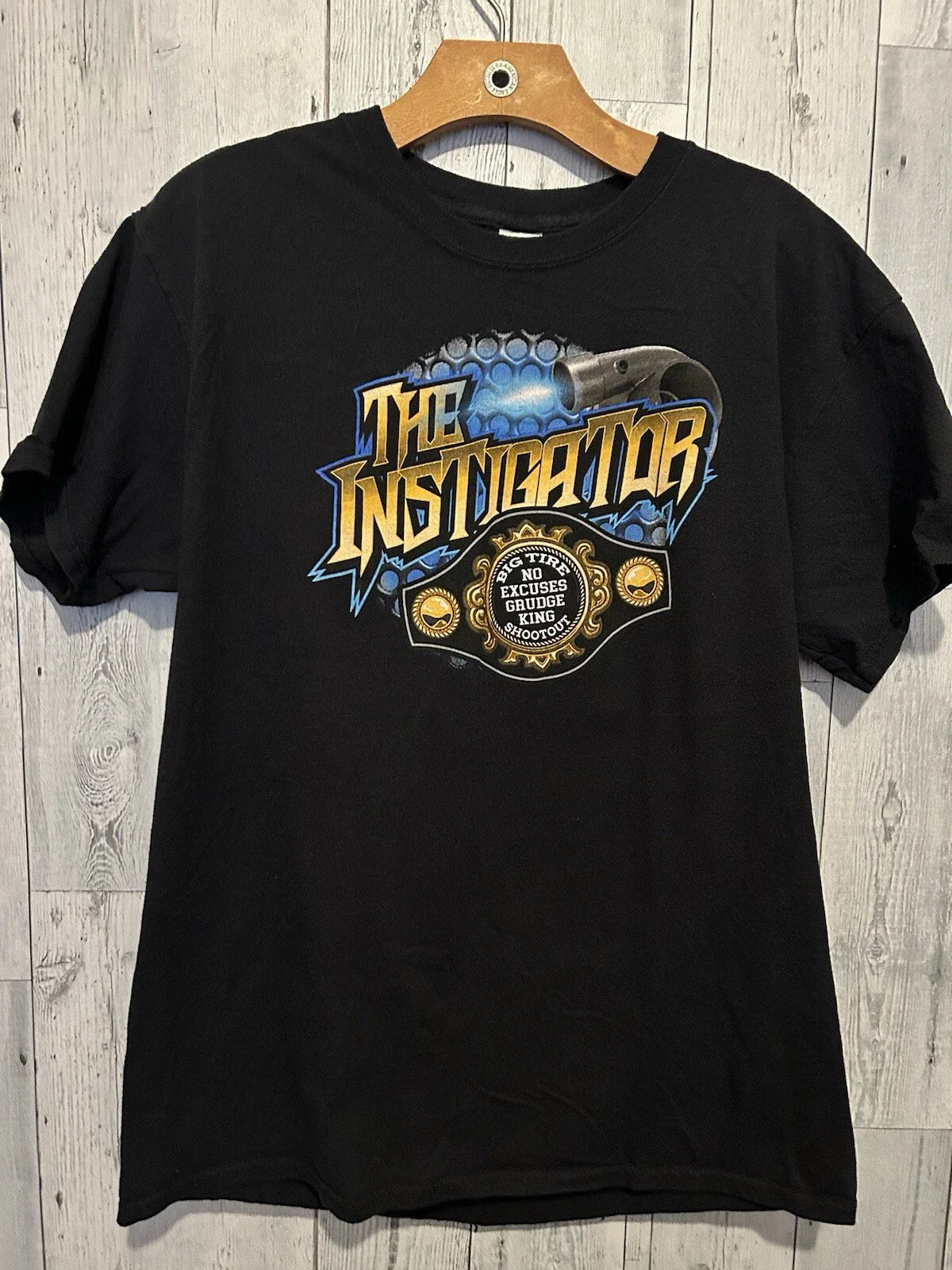 Mens The Instigator Grunge King Black  T-shirt Size L Troy A Baugh Unisex T-shirt, Sweatshirt, Hoodie, Long Sleeve Tee - T-Shirt, Sweatshirt, Hoodie