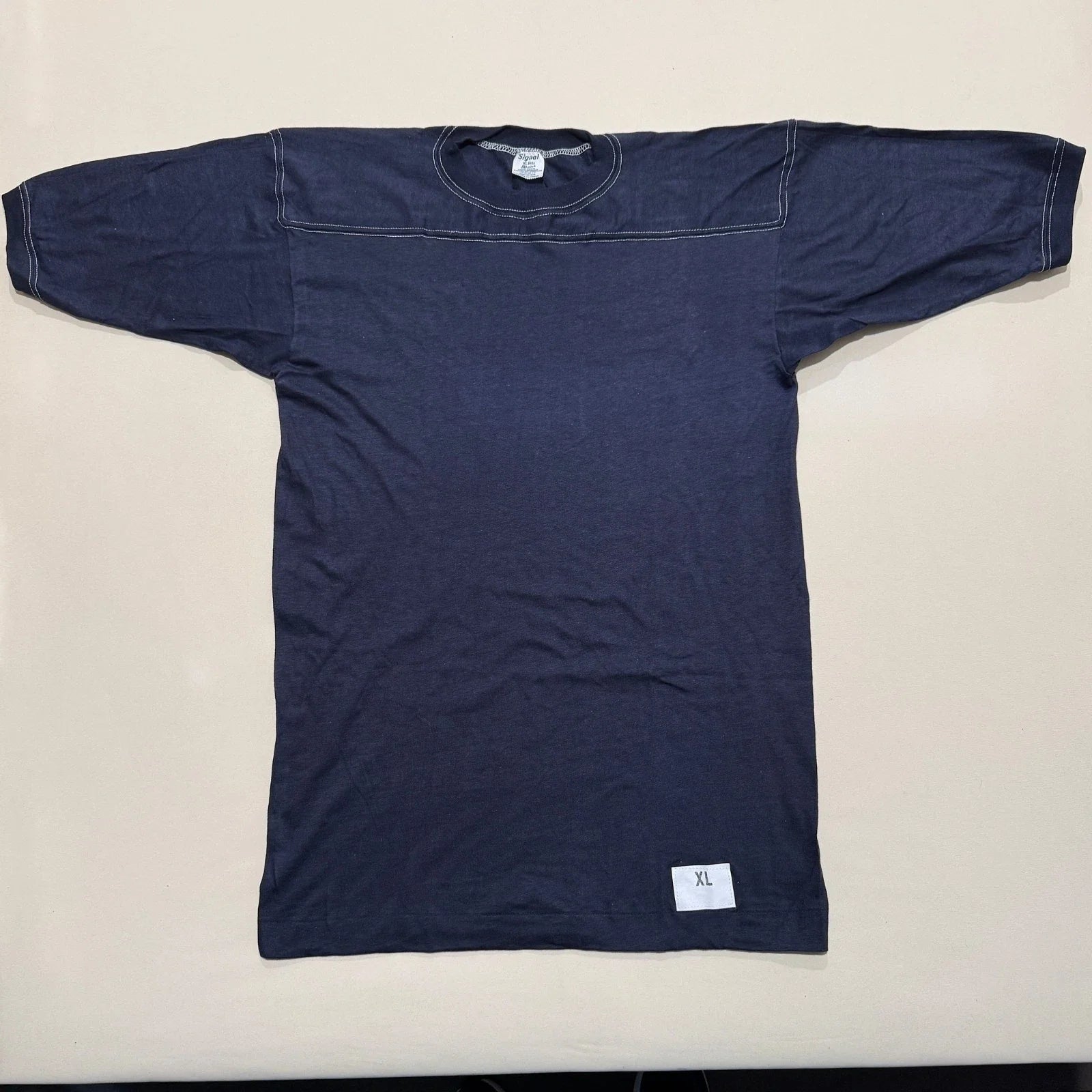 Vintage Signal Adult XL (46) Navy Blue Football Cotton T-Shirt NOS Unisex T-shirt, Sweatshirt, Hoodie, Long Sleeve Tee - T-Shirt, Sweatshirt, Hoodie