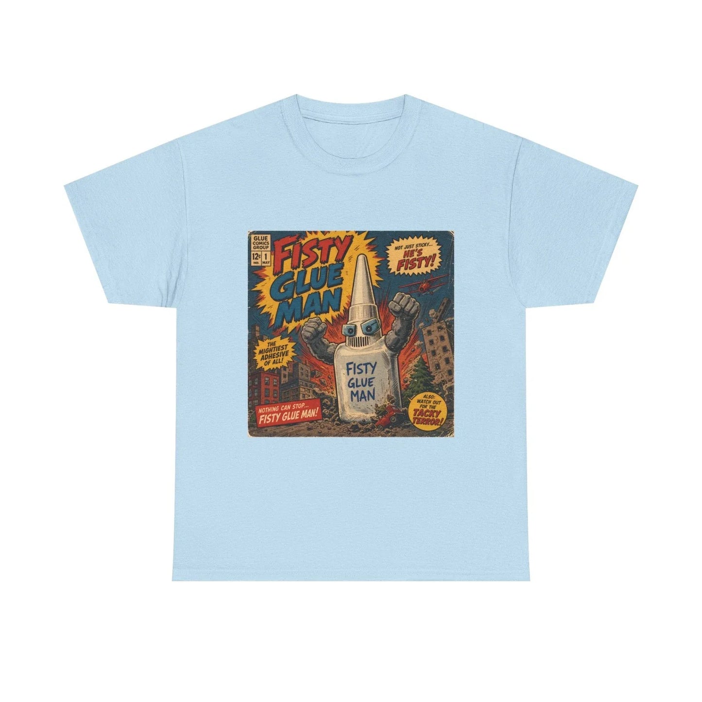 Fisty Glue Man comic art T-Shirt | vintage comic bottle graphic Unisex T-shirt, Sweatshirt, Hoodie, Long Sleeve Tee - T-Shirt, Sweatshirt, Hoodie