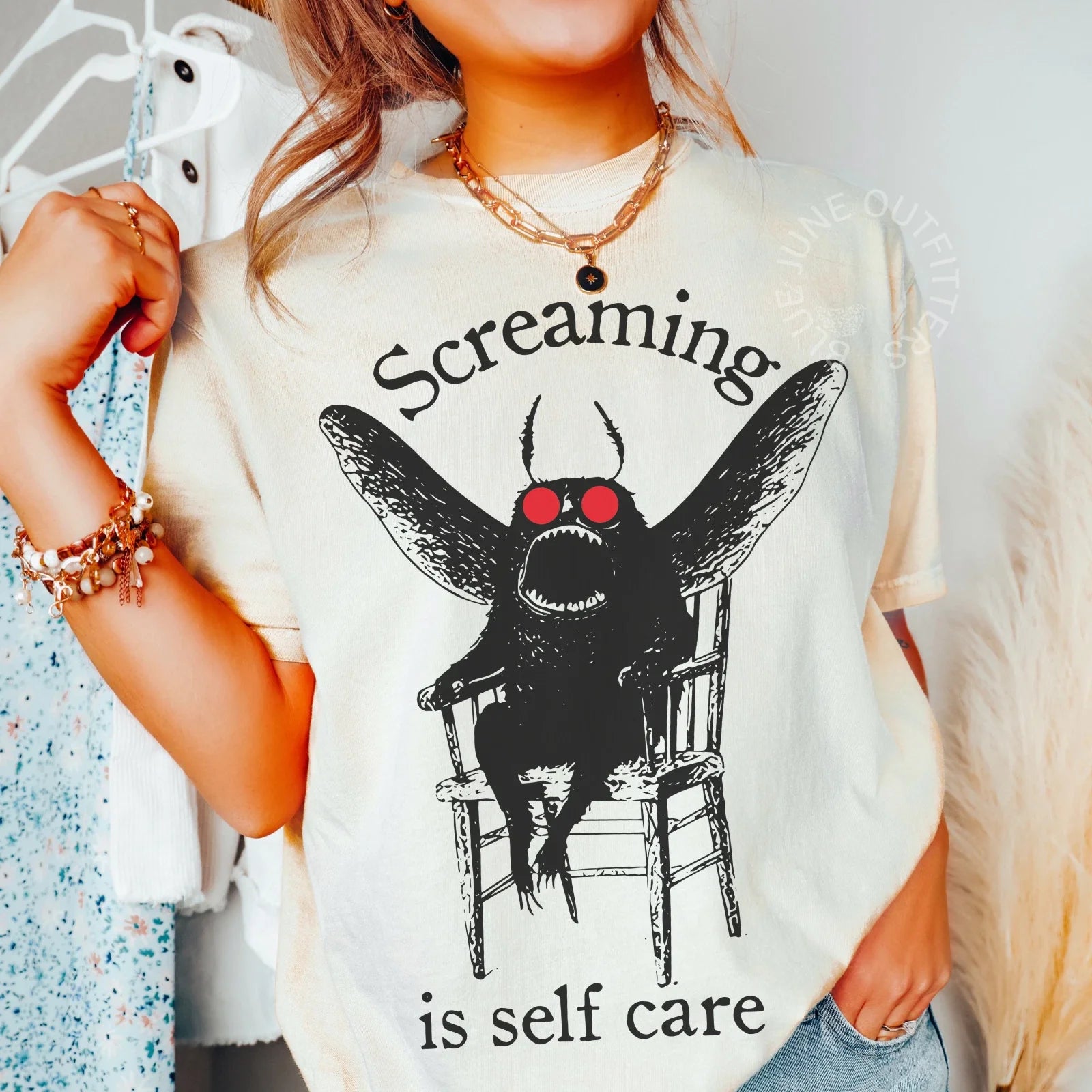 Screaming Is Self Care Cryptid T-Shirt | Funny Comfort Colors Tee SM-4XL Unisex T-shirt, Sweatshirt, Hoodie, Long Sleeve Tee - T-Shirt, Sweatshirt, Hoodie
