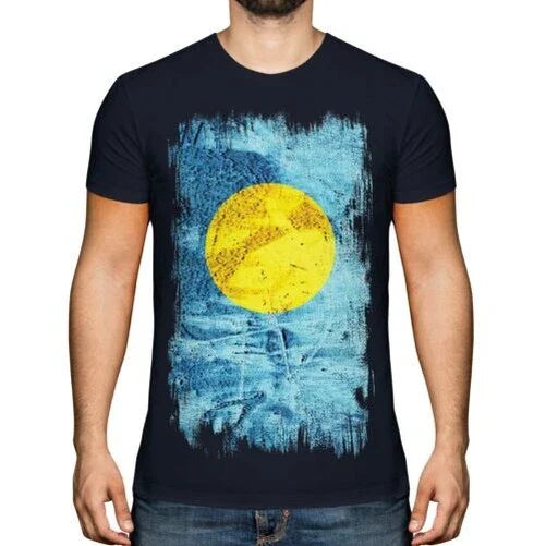 Palau Grunge Flag Mens T-Shirt Belau Football Palauan Jersey Gift Unisex T-shirt, Sweatshirt, Hoodie, Long Sleeve Tee - T-Shirt, Sweatshirt, Hoodie