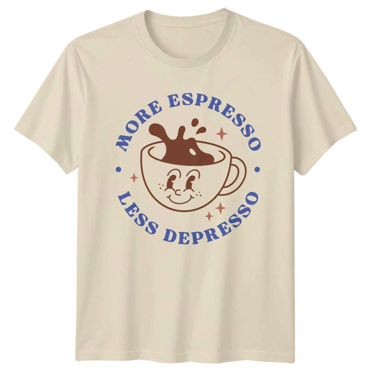 More Espresso Less Depresso T-Shirt Coffee Lover Graphic Tee Unisex T-shirt, Sweatshirt, Hoodie, Long Sleeve Tee - T-Shirt, Sweatshirt, Hoodie