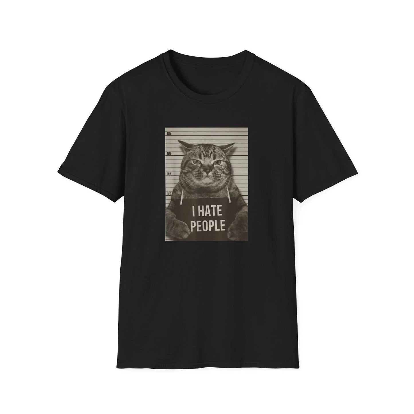 Mens Funny T Shirts I Hate People Cat Mugshot Sarcastic Graphic Novelty Tee Unisex T-shirt, Sweatshirt, Hoodie, Long Sleeve Tee - T-Shirt, Sweatshirt, Hoodie
