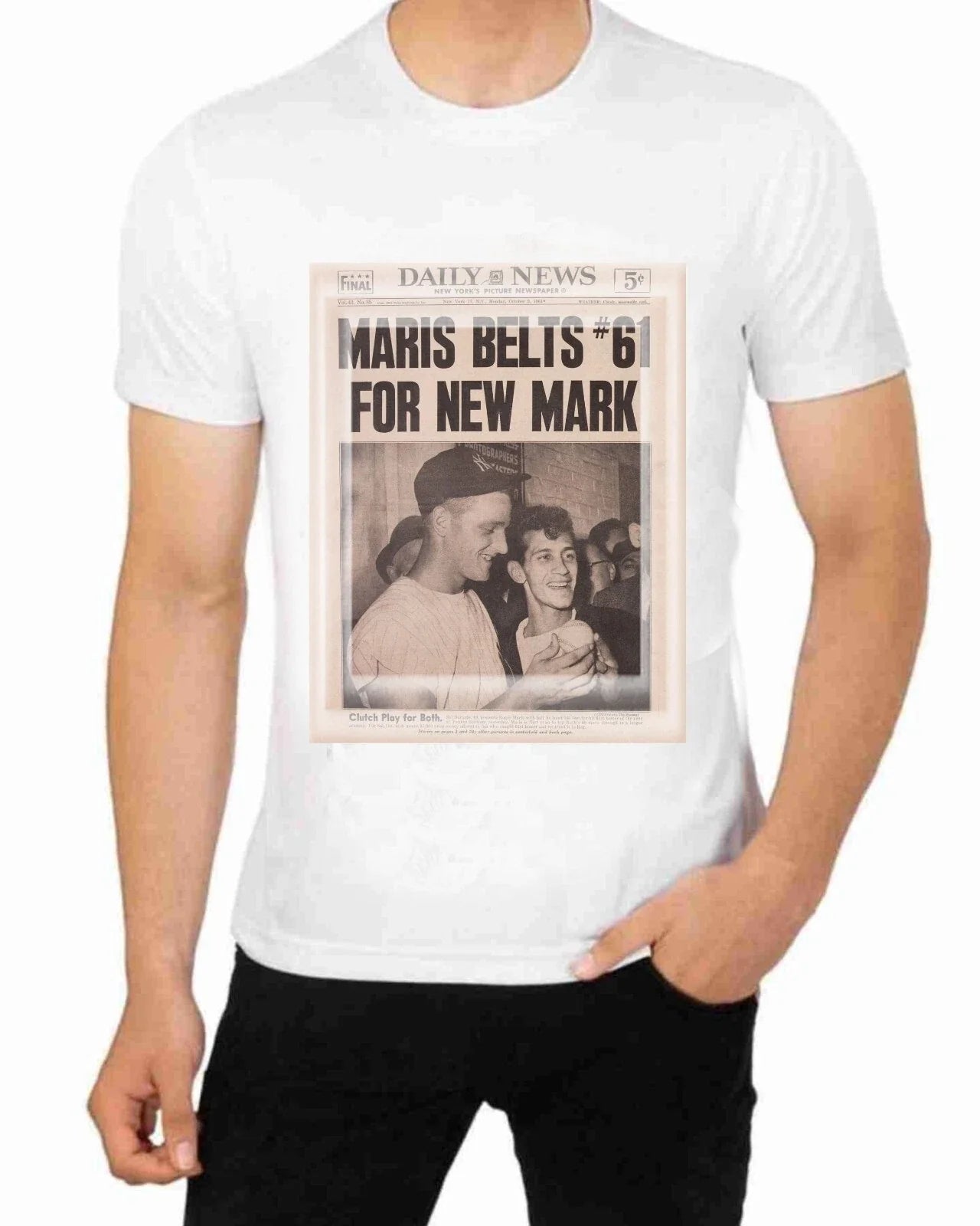 Roger Maris Hit 61 Home Runs Headlines Art T shirt Apparel Baseball Memorabilia Unisex T-shirt, Sweatshirt, Hoodie, Long Sleeve Tee - T-Shirt, Sweatshirt, Hoodie
