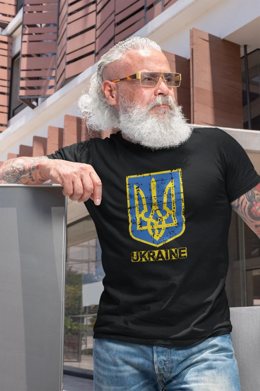 Ukraine T-Shirt Ukraine Flag  Stand With Ukraine Vintage Coat of Arm Trident Tee Unisex T-shirt, Sweatshirt, Hoodie, Long Sleeve Tee - T-Shirt, Sweatshirt, Hoodie