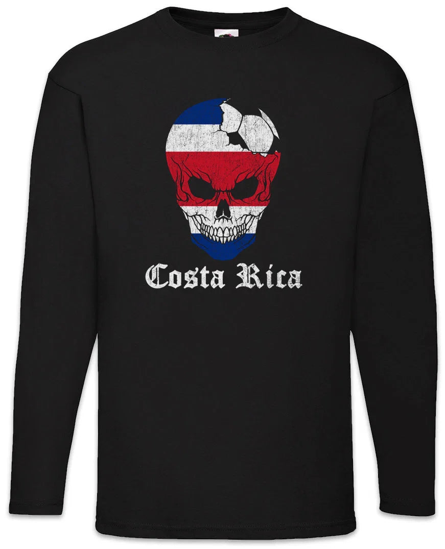 Costa Rica Football Skull I Men Long Sleeve T-Shirt Rican Soccer Flag World Unisex T-shirt, Sweatshirt, Hoodie, Long Sleeve Tee - T-Shirt, Sweatshirt, Hoodie