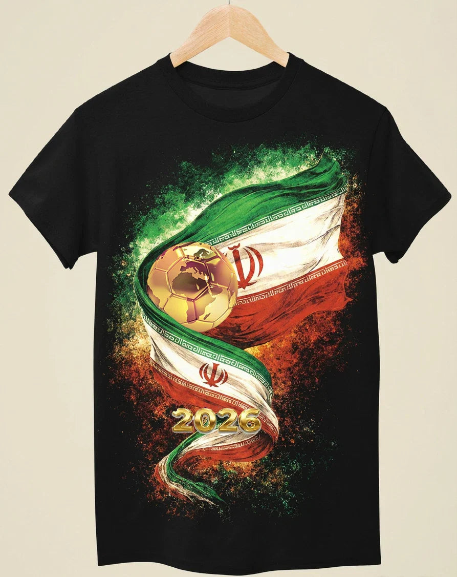 WC 2026 INSPIRED Cool Unisex Black T-Shirt - Iran Unisex T-shirt, Sweatshirt, Hoodie, Long Sleeve Tee - T-Shirt, Sweatshirt, Hoodie