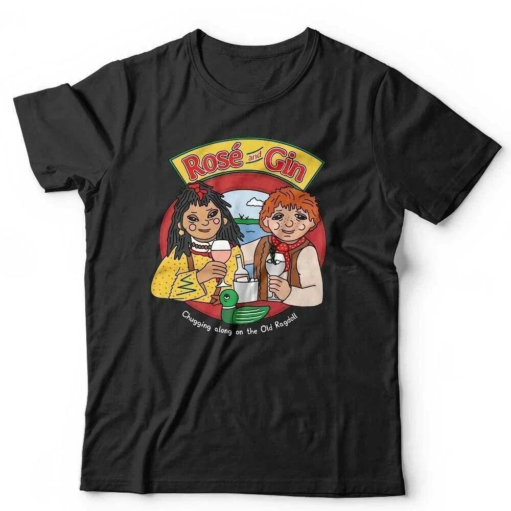 Rose And Gin Tshirt Unisex - Funny 90's Cartoon Drinking Wine Parody Humour Unisex T-shirt, Sweatshirt, Hoodie, Long Sleeve Tee - T-Shirt, Sweatshirt, Hoodie