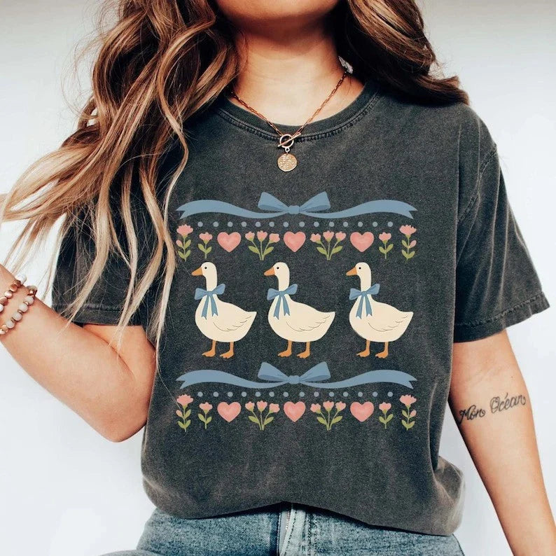 Vintage 80s Goose Shirt, Funny Blue Ribbon Goose Tee, Retro Goose Graphic Shirt, Unisex T-shirt, Sweatshirt, Hoodie, Long Sleeve Tee - T-Shirt, Sweatshirt, Hoodie