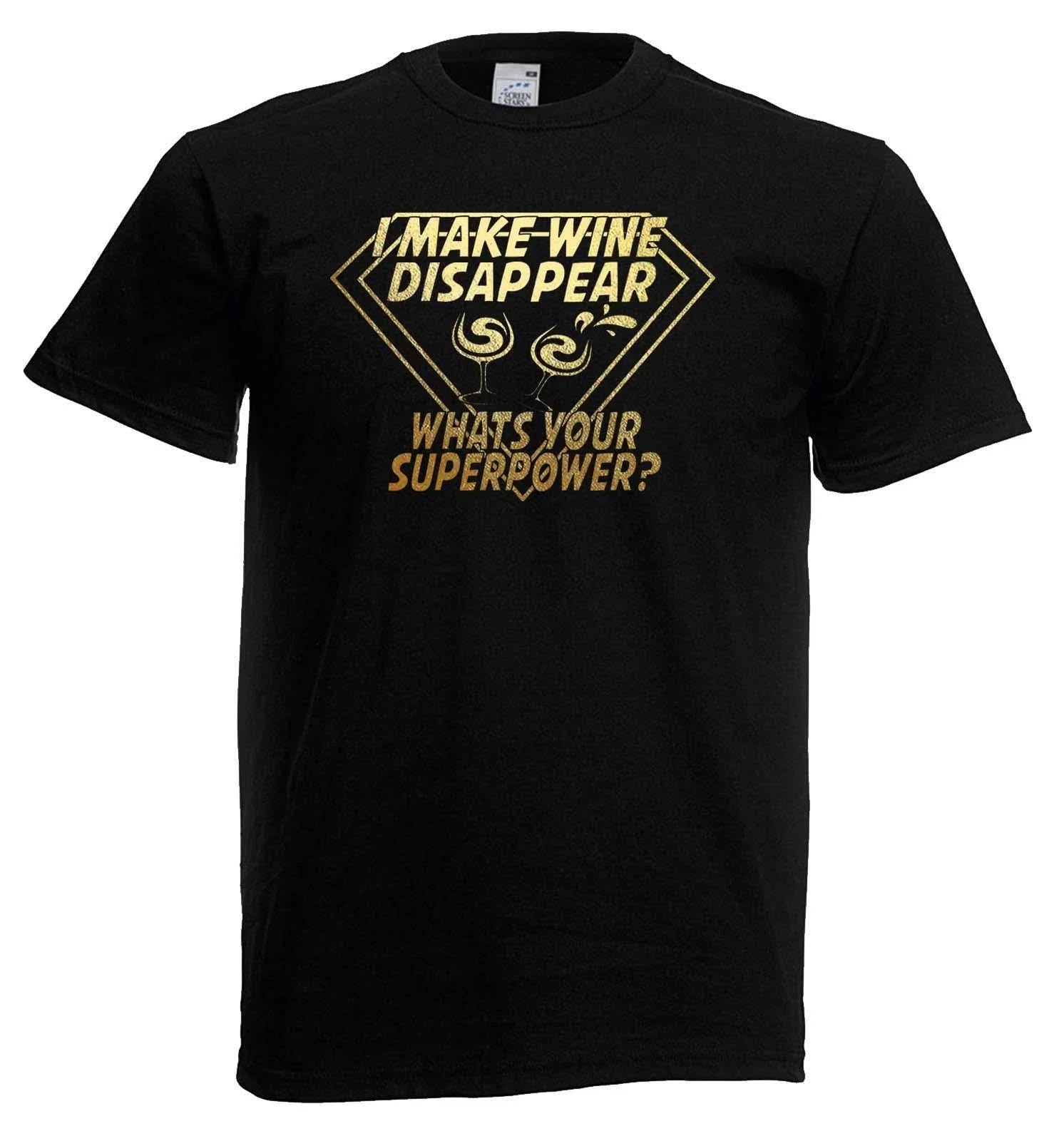 Adults I Make Wine Disappear Funny Super Power Joke Unisex Black T-Shirt Unisex T-shirt, Sweatshirt, Hoodie, Long Sleeve Tee - T-Shirt, Sweatshirt, Hoodie