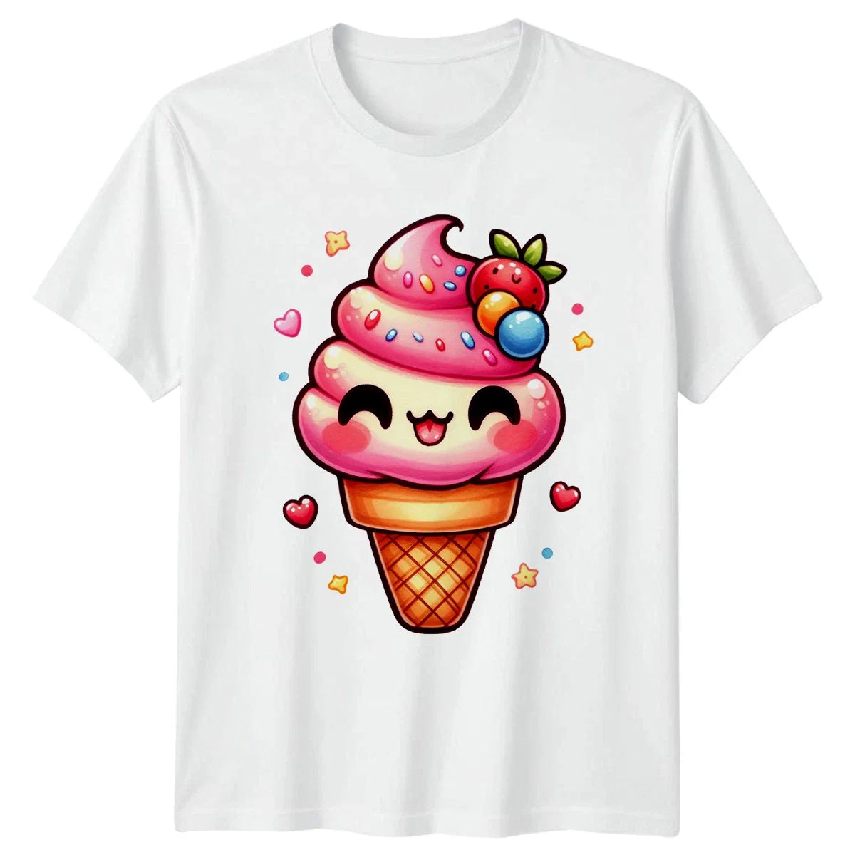 Cute Kawaii Ice Cream Cone T-Shirt Kawaii Food Dessert Sweet Treat Unisex T-shirt, Sweatshirt, Hoodie, Long Sleeve Tee - T-Shirt, Sweatshirt, Hoodie
