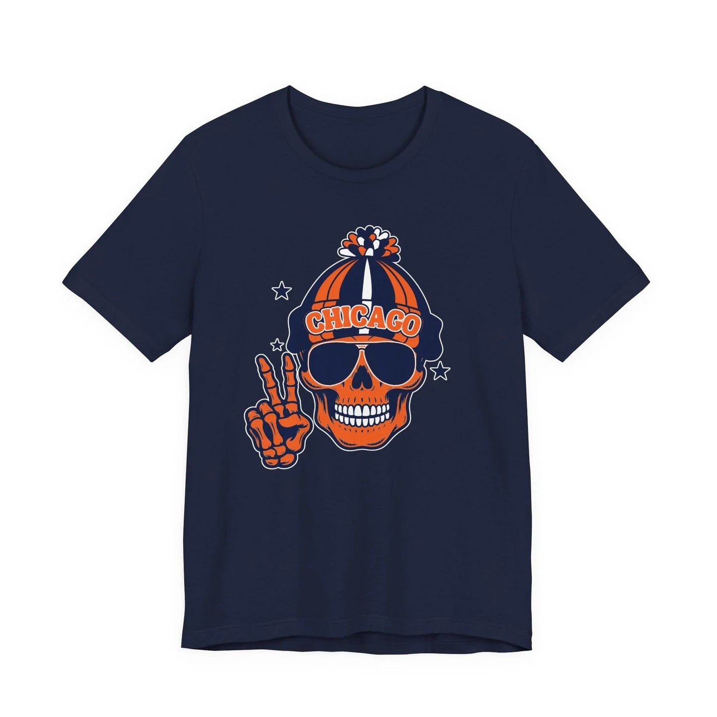 Chicago Football T-Shirt Trendy Skeleton Graphic Tee Unisex T-shirt, Sweatshirt, Hoodie, Long Sleeve Tee - T-Shirt, Sweatshirt, Hoodie