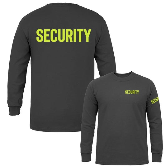 "Security" Size S-3XL Front/Back Event Staff Uniform Long Sleeve T-Shirt Unisex T-shirt, Sweatshirt, Hoodie, Long Sleeve Tee - T-Shirt, Sweatshirt, Hoodie