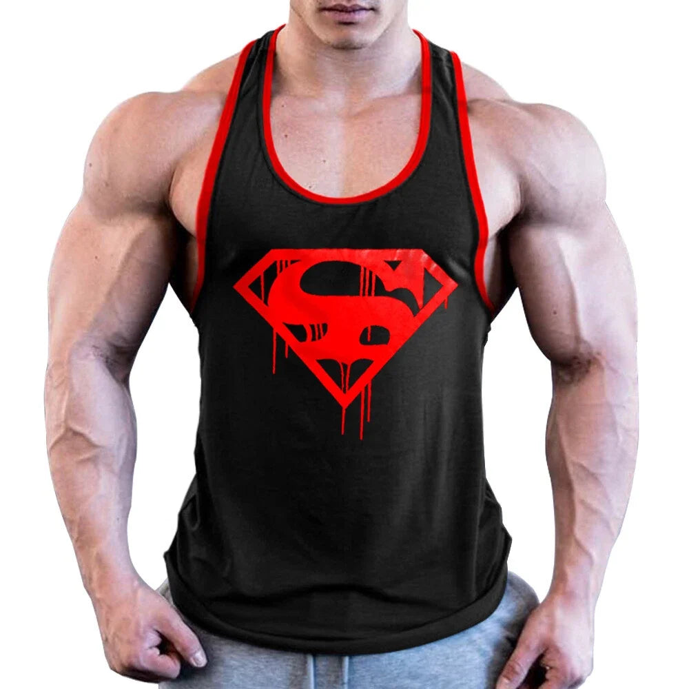 Men Bloody Superman TankTop Bodybuilding Vintage Style Gym Tanktop Stringer Vest Unisex T-shirt, Sweatshirt, Hoodie, Long Sleeve Tee - T-Shirt, Sweatshirt, Hoodie