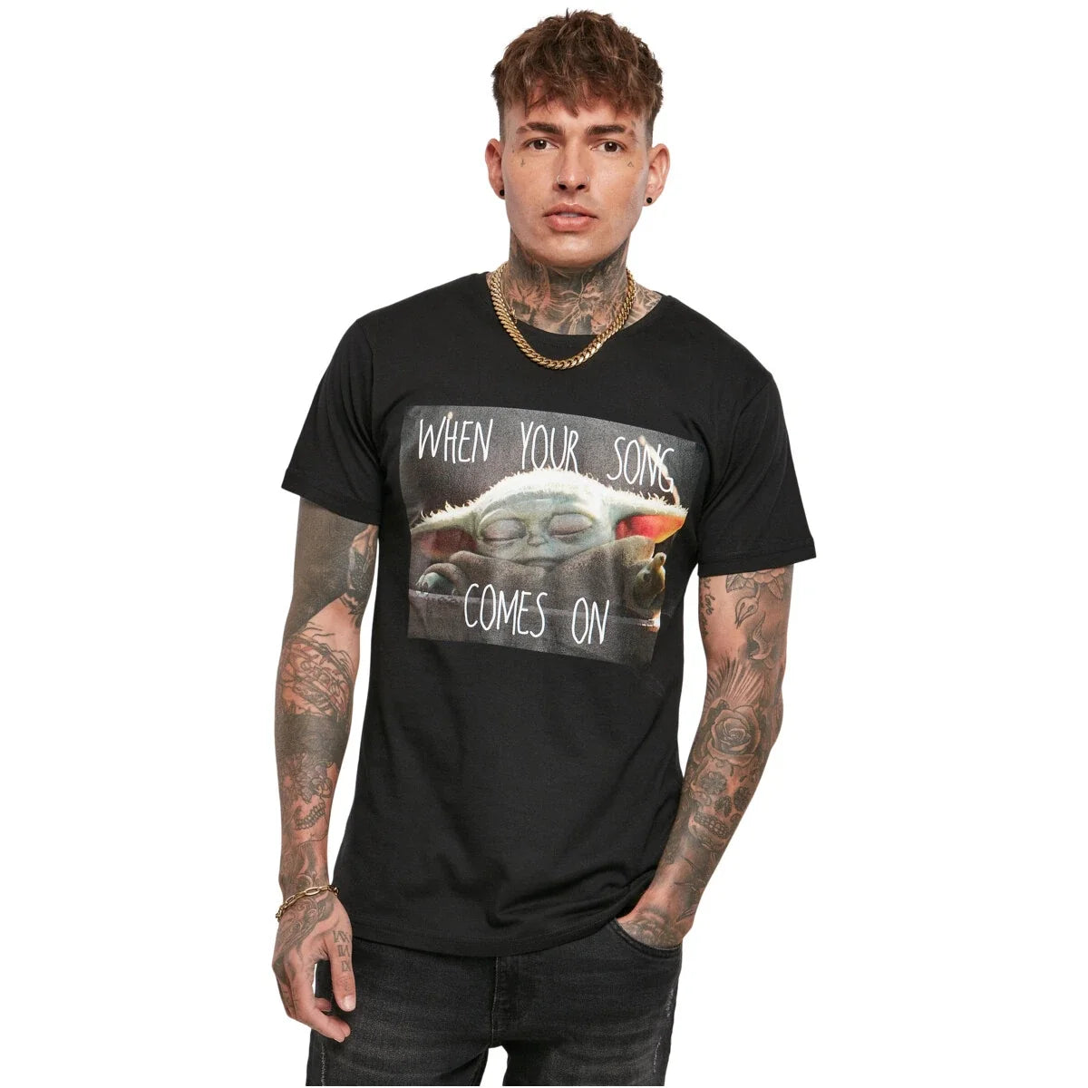 Merchcode Kids Yoda Song Tea Mens Top T-Shirt Meme Cotton Print Unisex T-shirt, Sweatshirt, Hoodie, Long Sleeve Tee - T-Shirt, Sweatshirt, Hoodie