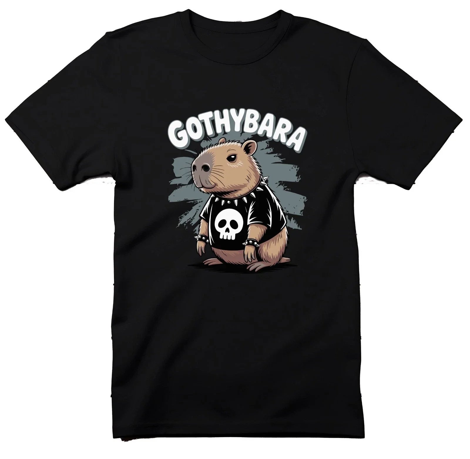 Gothybara T Shirt, Capybara Tee, Goth Rodent Shirt, Funny Animal Tee, Cute Goth Unisex T-shirt, Sweatshirt, Hoodie, Long Sleeve Tee - T-Shirt, Sweatshirt, Hoodie
