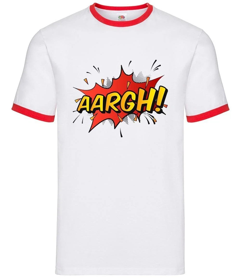 Aargh! Word Art - Mens Ringer - Comic Book Graphic Novel Pop Art Hero Unisex T-shirt, Sweatshirt, Hoodie, Long Sleeve Tee - T-Shirt, Sweatshirt, Hoodie