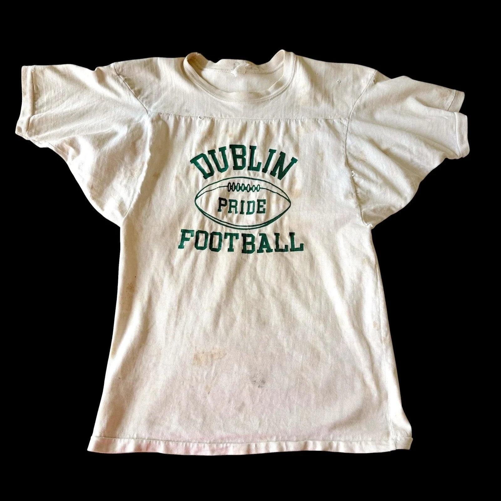 60's Dublin Football T-Shirt  Double Faced Cream Cotton Distressed Jersey Style Unisex T-shirt, Sweatshirt, Hoodie, Long Sleeve Tee - T-Shirt, Sweatshirt, Hoodie