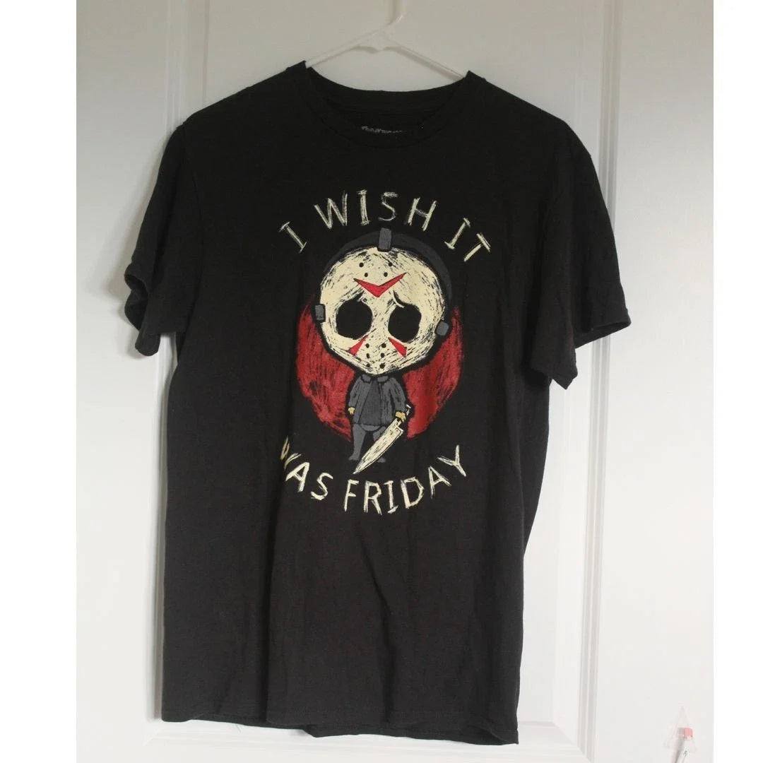 I Wish It Was Friday Funny Scary Halloween T-Shirt Sz M NWOT Unisex T-shirt, Sweatshirt, Hoodie, Long Sleeve Tee - T-Shirt, Sweatshirt, Hoodie