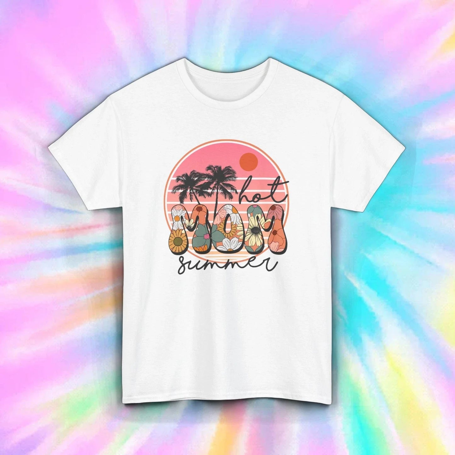 Hot Mom Summer Shirt Floral Beach Retro Aesthetic Vacation Tee S-5XL Unisex T-shirt, Sweatshirt, Hoodie, Long Sleeve Tee - T-Shirt, Sweatshirt, Hoodie