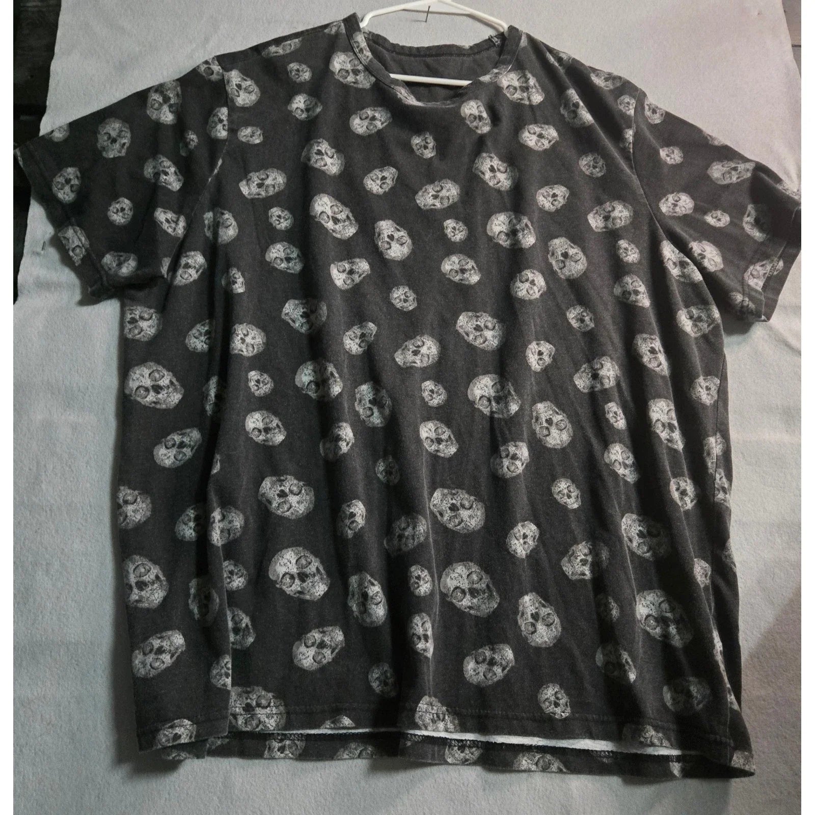 Unbranded Charcoal Gray All Over Skull Print T-Shirt Gothic Grunge Mens 3X-4X Unisex T-shirt, Sweatshirt, Hoodie, Long Sleeve Tee - T-Shirt, Sweatshirt, Hoodie