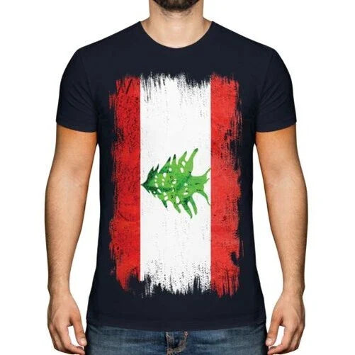 Libanon Grunge Flagge Herren T-Shirt Lubn ? N Fuball Libanesisches Geschenk Unisex T-shirt, Sweatshirt, Hoodie, Long Sleeve Tee - T-Shirt, Sweatshirt, Hoodie