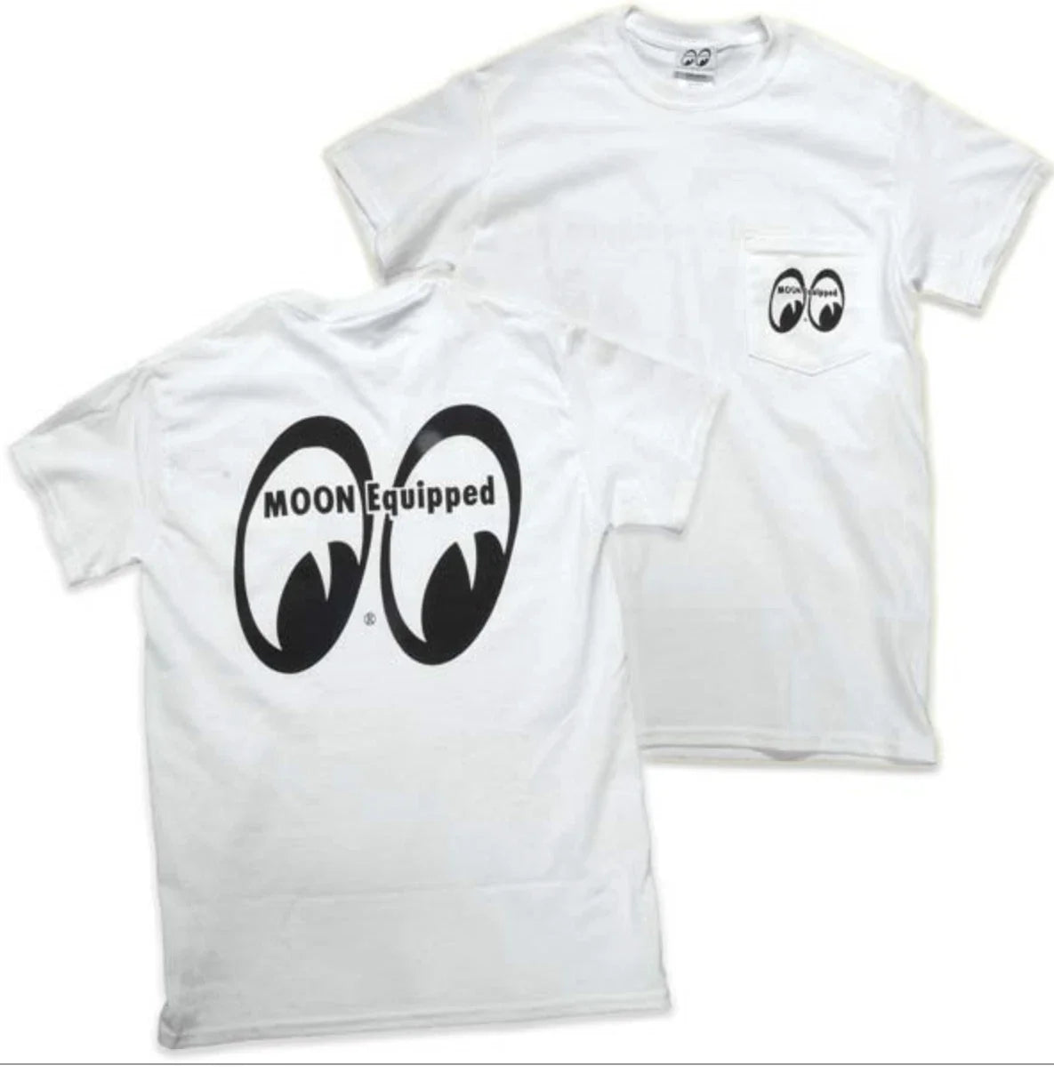 Men's Mooneyes Moon Equipped Classic White Pocket T-Shirt Cotton MQTP002WH Unisex T-shirt, Sweatshirt, Hoodie, Long Sleeve Tee - T-Shirt, Sweatshirt, Hoodie