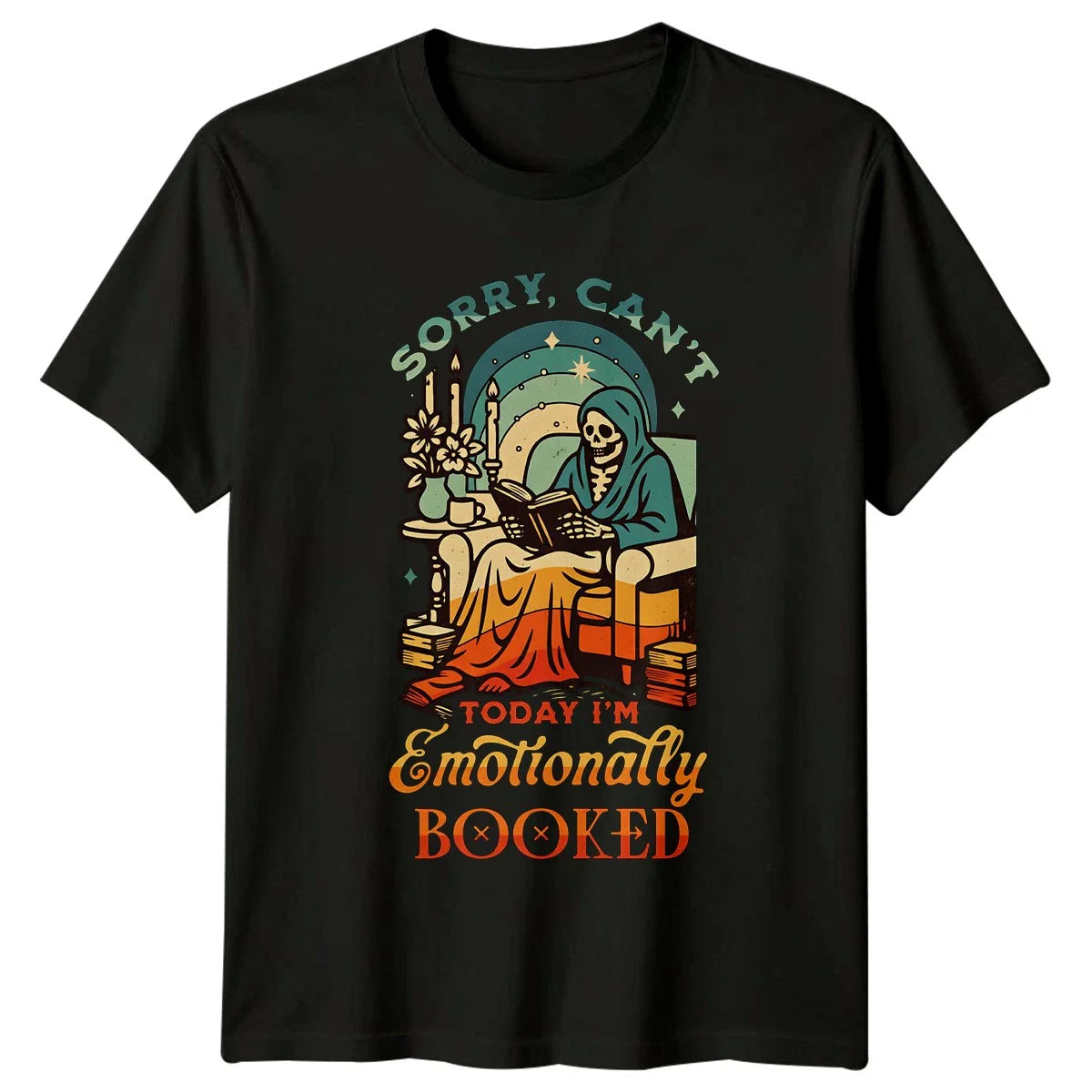 Sorry Cant Today Im Emotionally T-Shirt Introvert Bookworm Reading Birthday Gift Unisex T-shirt, Sweatshirt, Hoodie, Long Sleeve Tee - T-Shirt, Sweatshirt, Hoodie