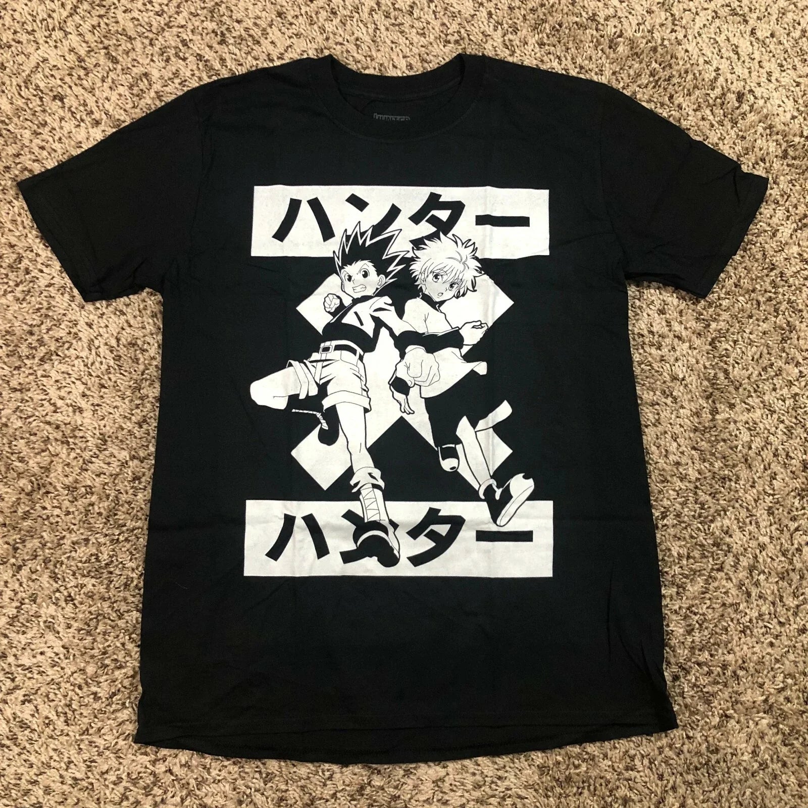 NEW Hunter X Hunter Anime Men Sz L Shirt Black Japanese Killua Zoldyck Unisex T-shirt, Sweatshirt, Hoodie, Long Sleeve Tee - T-Shirt, Sweatshirt, Hoodie