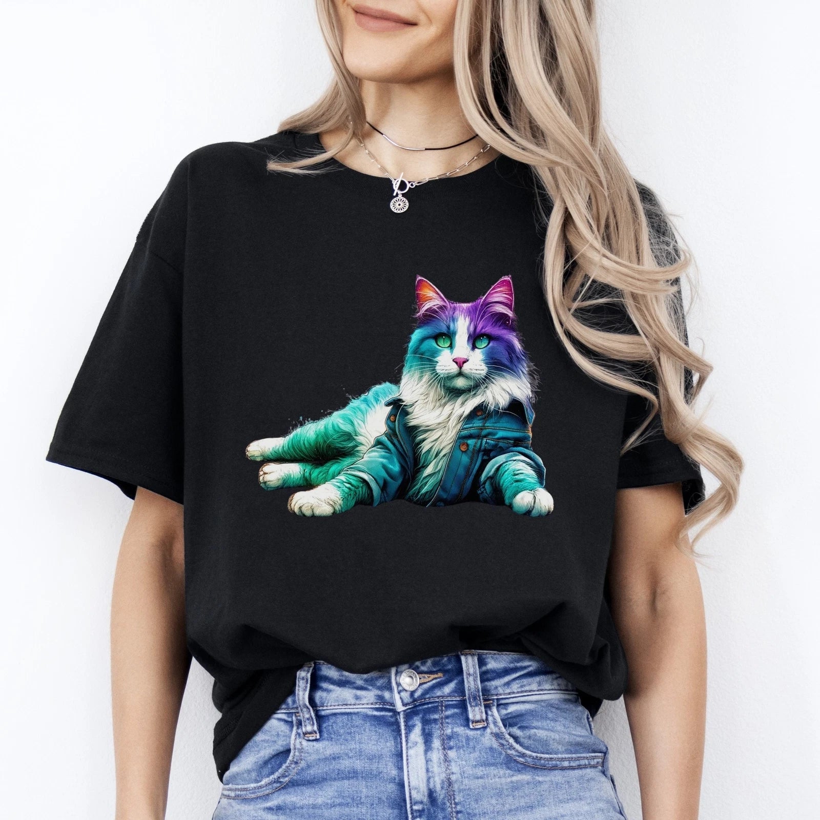 Laying Cat T-Shirt Cool Lazy cat Unisex tee Black Navy Dark Heather Unisex T-shirt, Sweatshirt, Hoodie, Long Sleeve Tee - T-Shirt, Sweatshirt, Hoodie