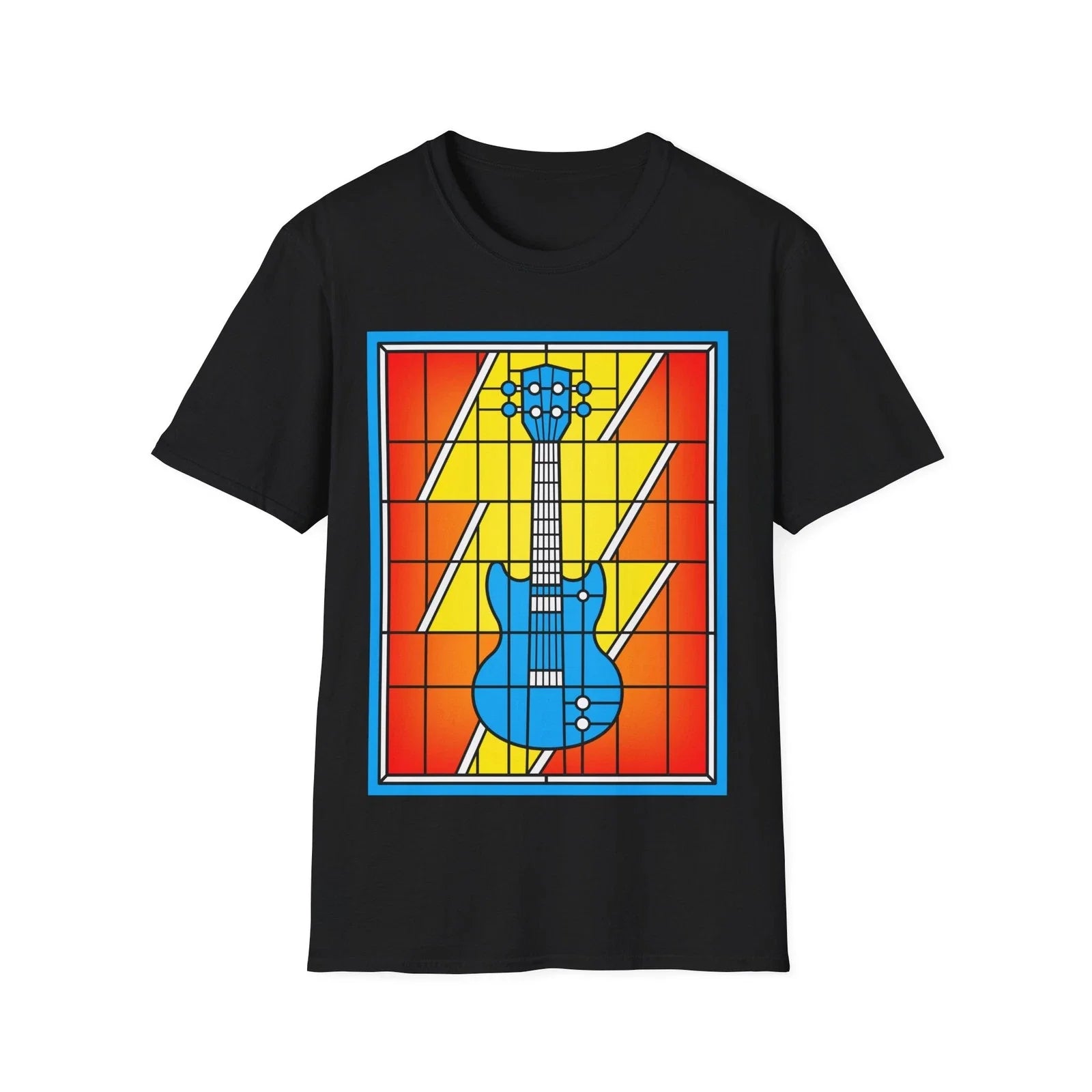 Stained Glass Guitar T-Shirt, Rock and Metal Music Graphic Tee, Regular Fit Top Unisex T-shirt, Sweatshirt, Hoodie, Long Sleeve Tee - T-Shirt, Sweatshirt, Hoodie