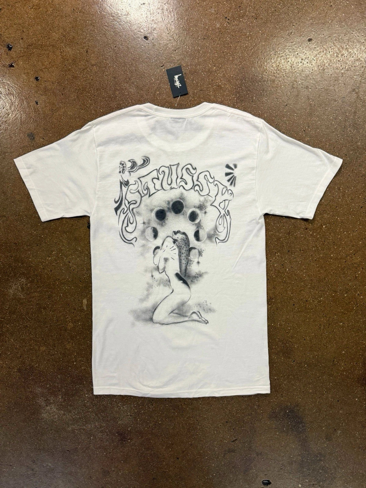 Vintage Stussy T Shirt Mens Small Airbrush Artwork Tee 8 Ball Y2K Double Sided Unisex T-shirt, Sweatshirt, Hoodie, Long Sleeve Tee - T-Shirt, Sweatshirt, Hoodie
