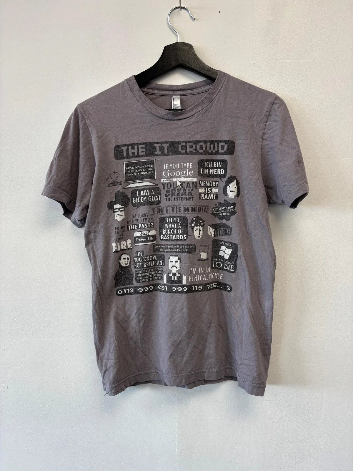 The IT Crowd Shirt Mens XS American Apparel TV Show Quotes Comedy Graphic Tee Unisex T-shirt, Sweatshirt, Hoodie, Long Sleeve Tee - T-Shirt, Sweatshirt, Hoodie
