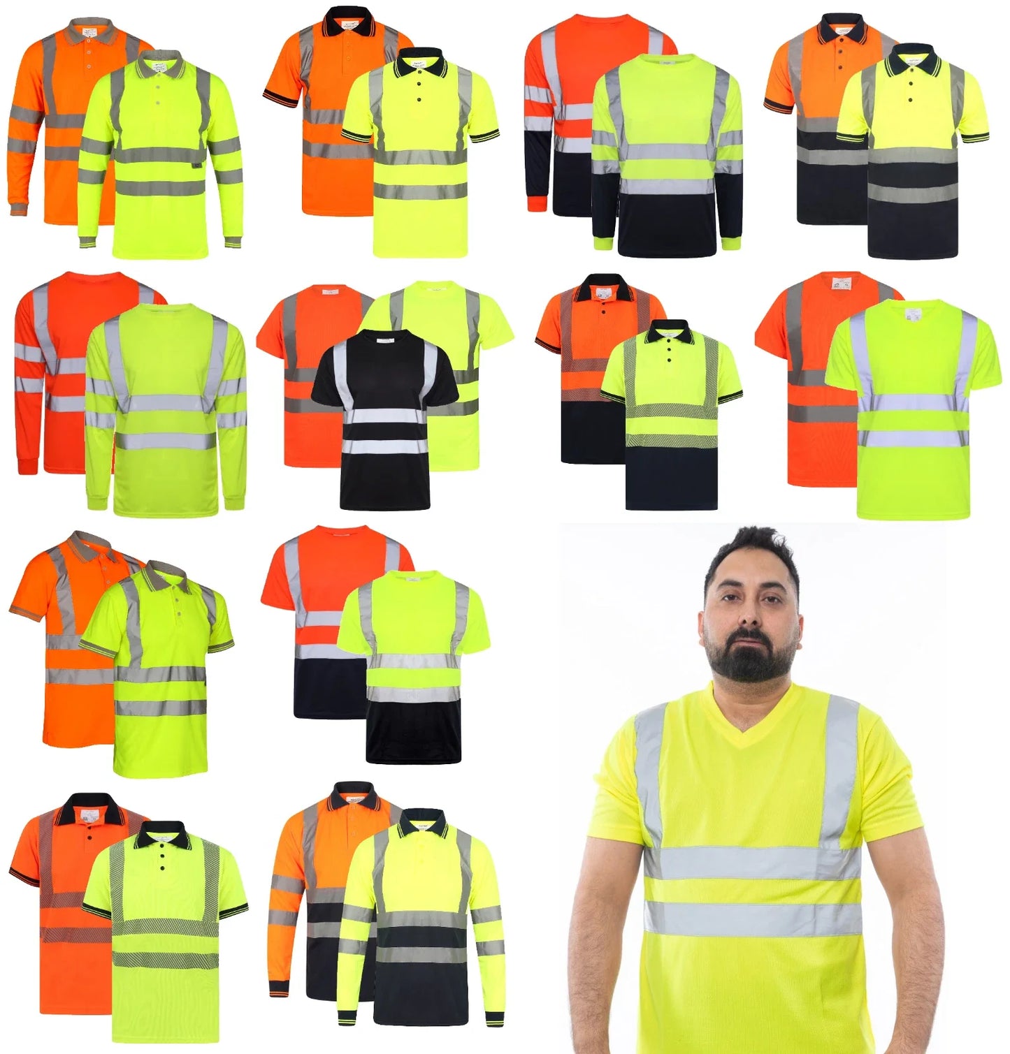 Hi Vis Viz T-Shirts High Visibility Reflective Tape Safety Security Work Top Uk Unisex T-shirt, Sweatshirt, Hoodie, Long Sleeve Tee - T-Shirt, Sweatshirt, Hoodie