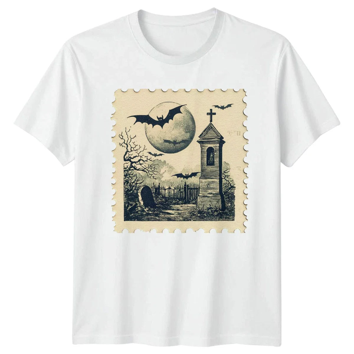 Vintage Halloween Graveyard Bats Moon Holidays Mens T-Shirt Womens Tee Unisex T-shirt, Sweatshirt, Hoodie, Long Sleeve Tee - T-Shirt, Sweatshirt, Hoodie