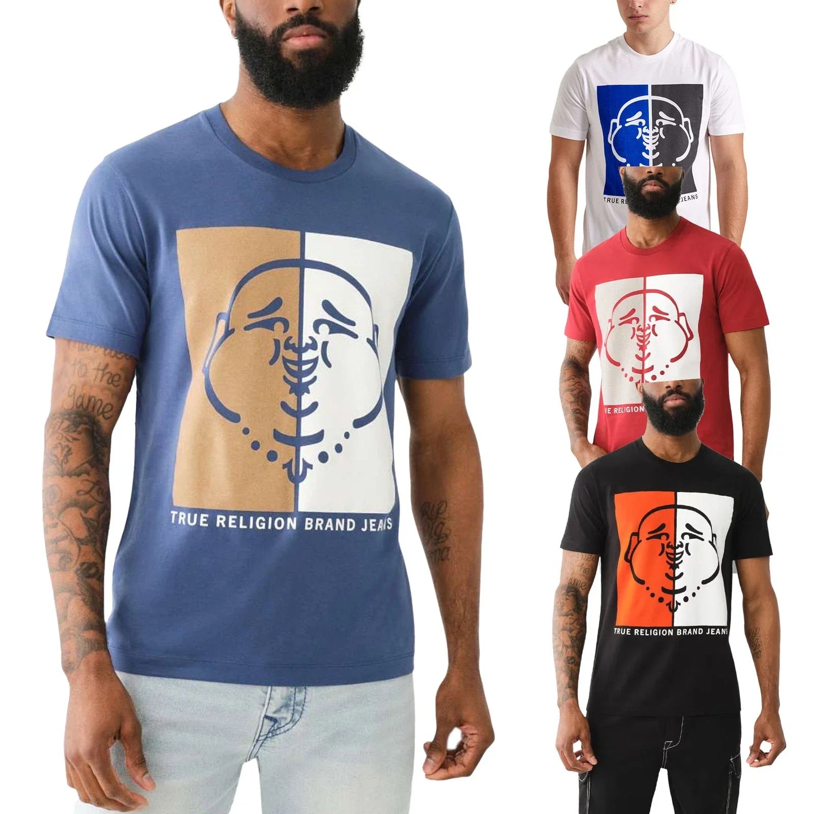 True Religion 108323 Mens Graphic T Shirts Logo Crew Neck Half Sleeve Cotton Tee Unisex T-shirt, Sweatshirt, Hoodie, Long Sleeve Tee - T-Shirt, Sweatshirt, Hoodie