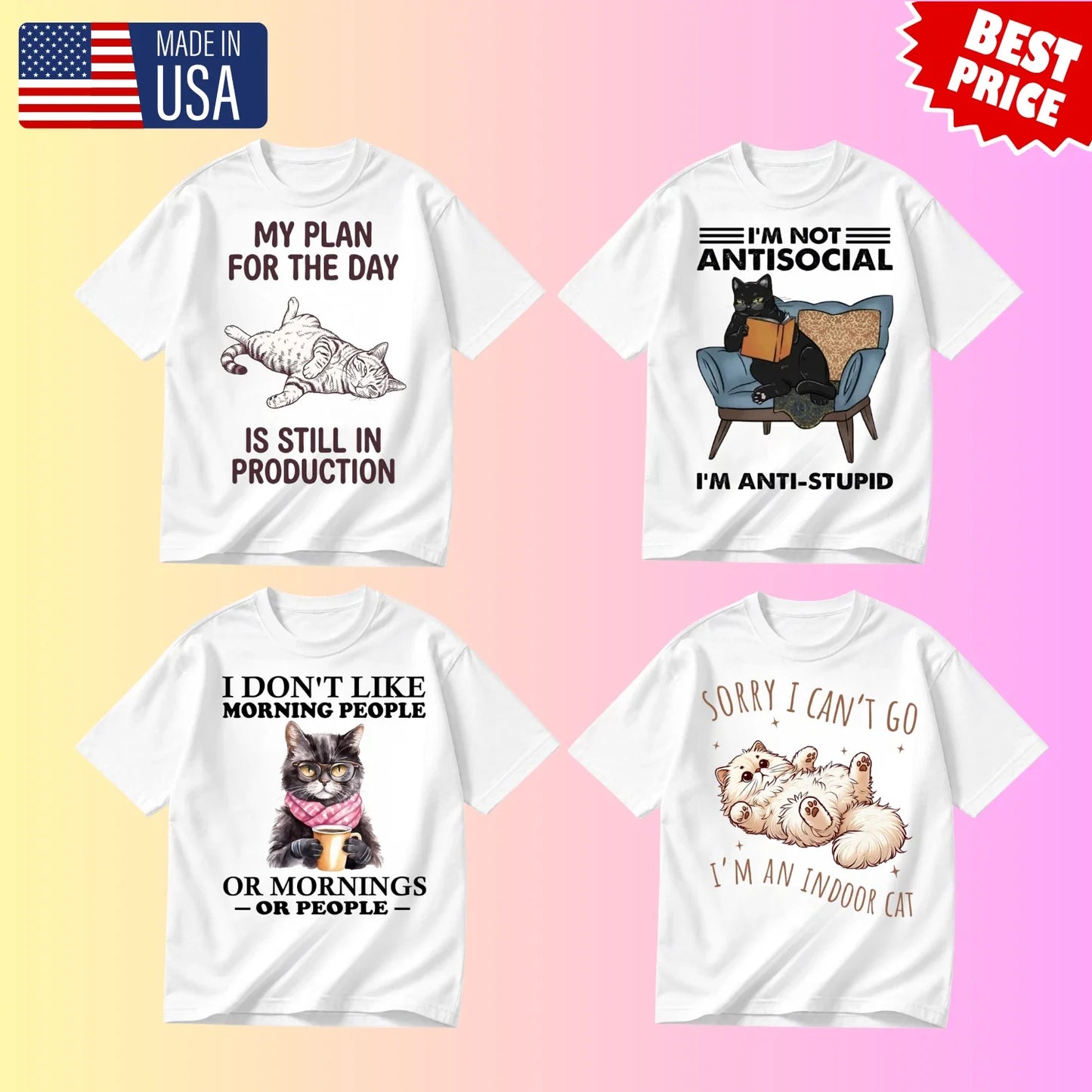 Funny Cat Lover Shirt Introvert Cat Quotes Lazy Cat Graphic Tee Gift Unisex Unisex T-shirt, Sweatshirt, Hoodie, Long Sleeve Tee - T-Shirt, Sweatshirt, Hoodie