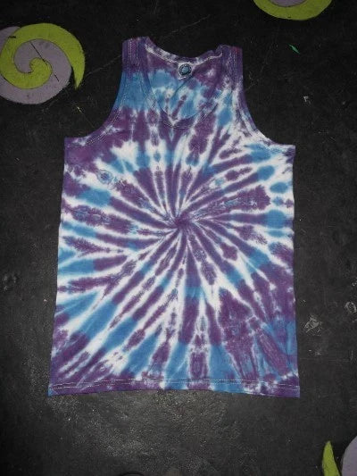 Purple Blue spiral festival tie dye t shirt tank vest top S-2XL Unisex T-shirt, Sweatshirt, Hoodie, Long Sleeve Tee - T-Shirt, Sweatshirt, Hoodie