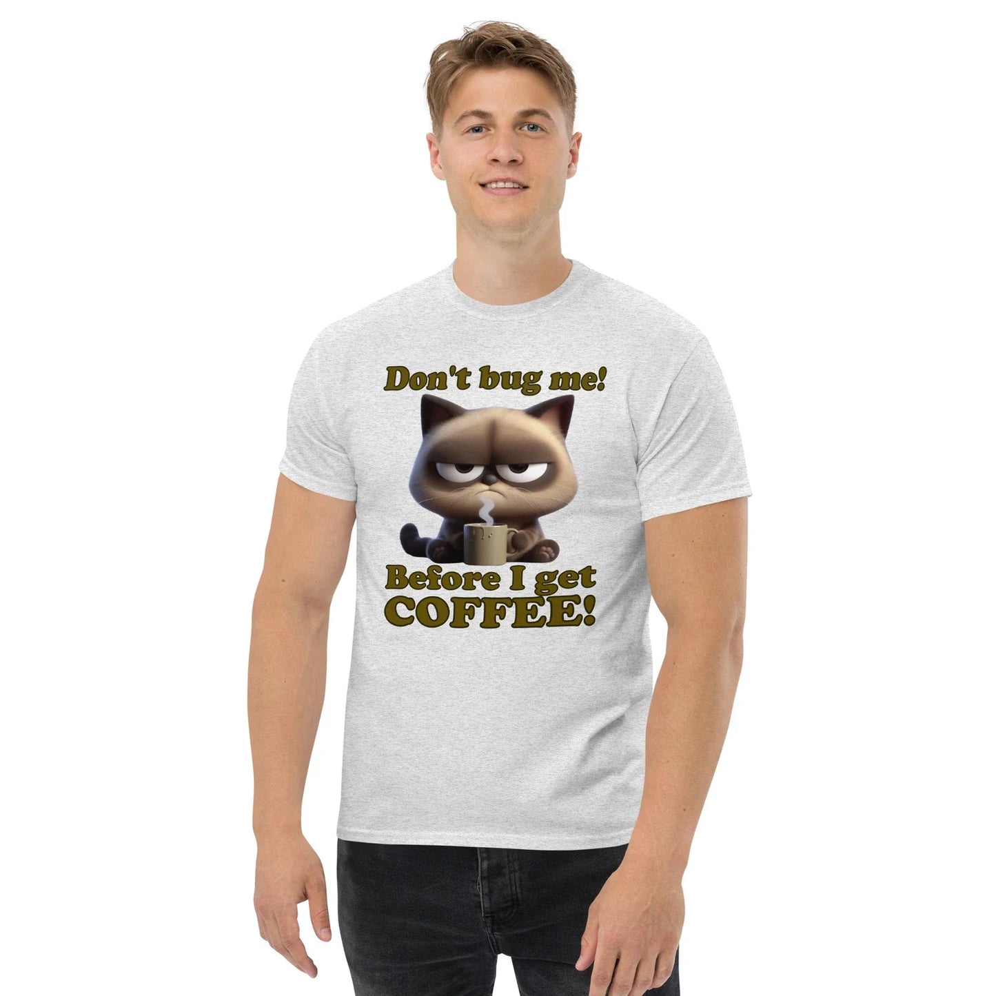 Grumpy Coffee Kitty T-shirt Unisex T-shirt, Sweatshirt, Hoodie, Long Sleeve Tee - T-Shirt, Sweatshirt, Hoodie