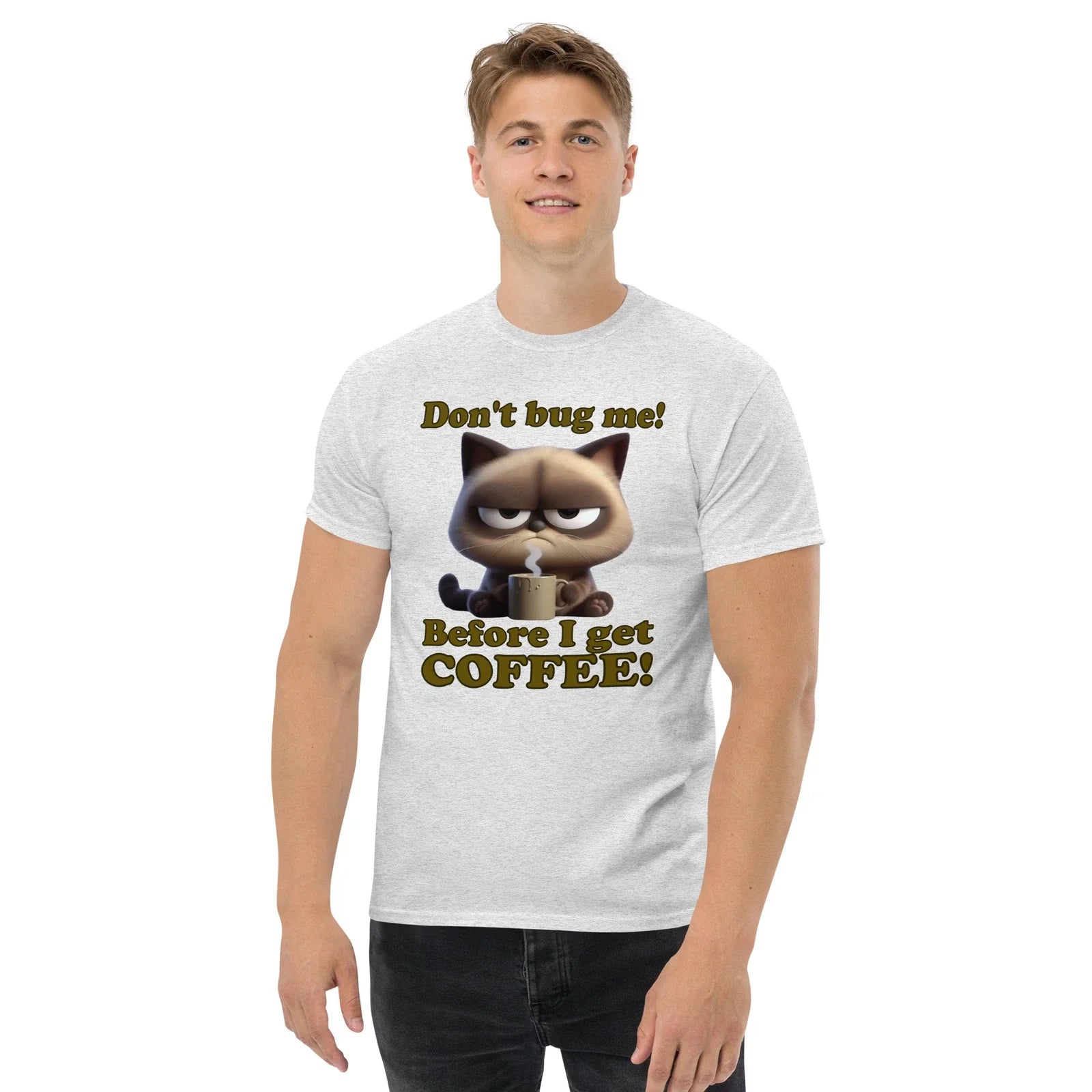 Grumpy Coffee Kitty T-shirt Unisex T-shirt, Sweatshirt, Hoodie, Long Sleeve Tee - T-Shirt, Sweatshirt, Hoodie