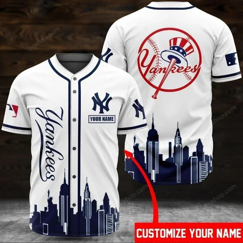 Custom Name New york Baseball Jersey, hot gift for fan 3D Unisex T-shirt, Sweatshirt, Hoodie, Long Sleeve Tee - T-Shirt, Sweatshirt, Hoodie