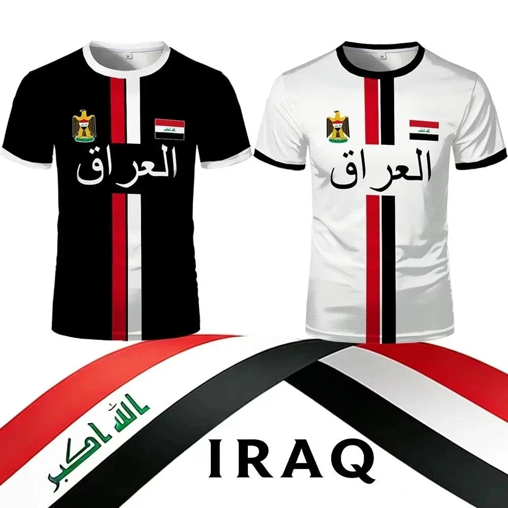 Iraq Football Shirt Polyester Jersey Graphic Print Iraq Flag Football Jersey Unisex T-shirt, Sweatshirt, Hoodie, Long Sleeve Tee - T-Shirt, Sweatshirt, Hoodie