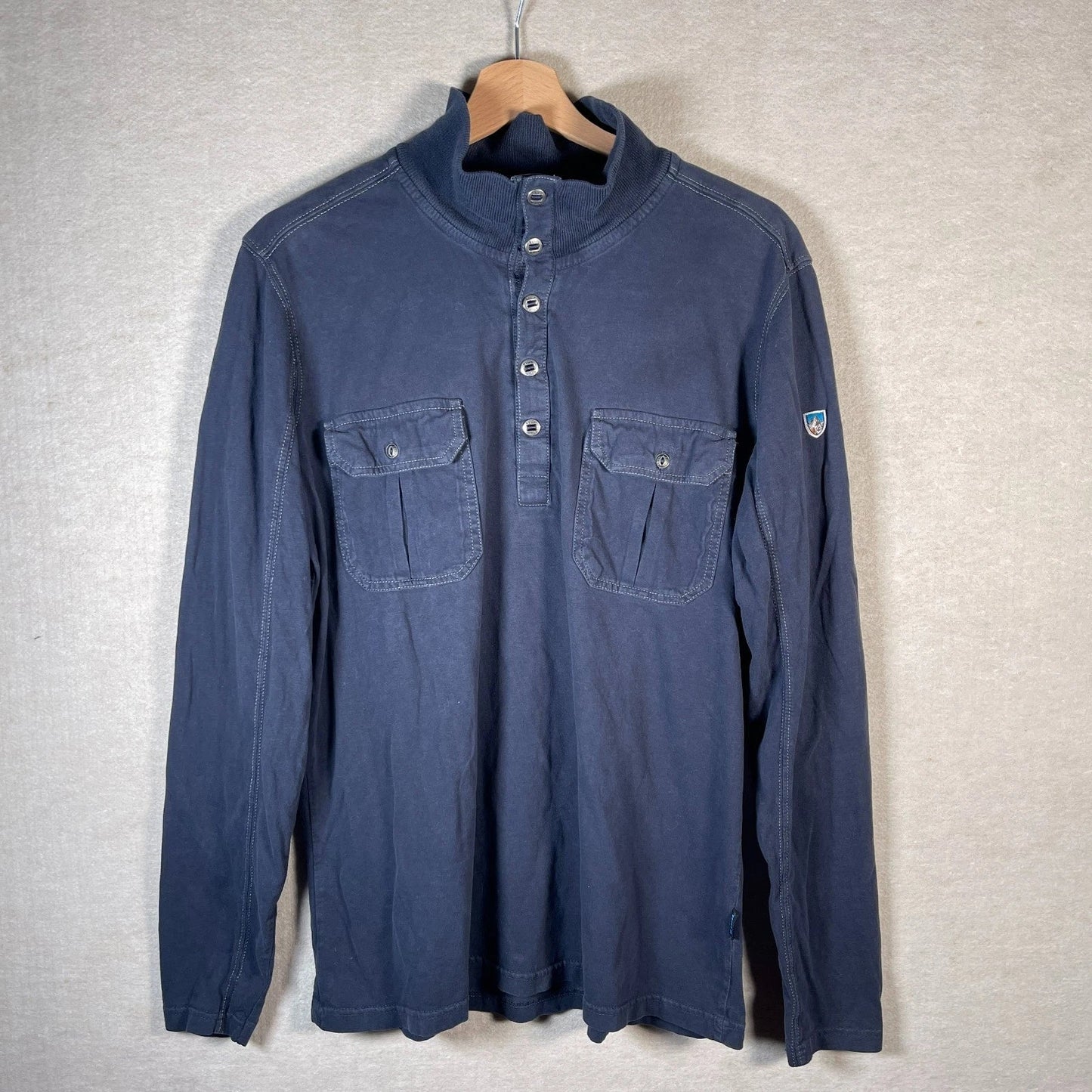 KHL Long Sleeve Pullover Mens Medium Organic Cotton Utility Henley Workwear Unisex T-shirt, Sweatshirt, Hoodie, Long Sleeve Tee - T-Shirt, Sweatshirt, Hoodie