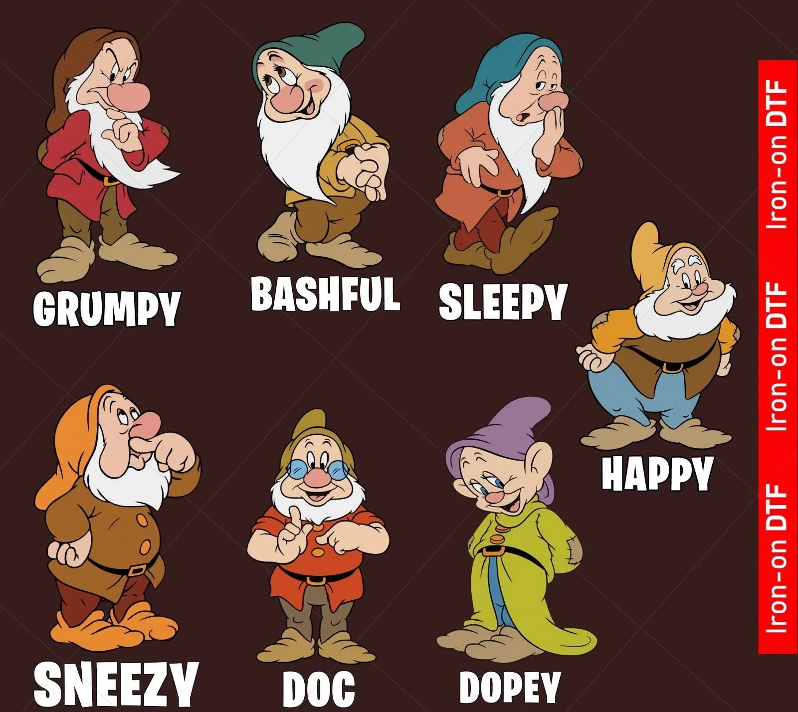 Seven 7 Dwarfs Snow White Happy Book Day Costume DTF Iron On Heat Transfer Funny Unisex T-shirt, Sweatshirt, Hoodie, Long Sleeve Tee - T-Shirt, Sweatshirt, Hoodie