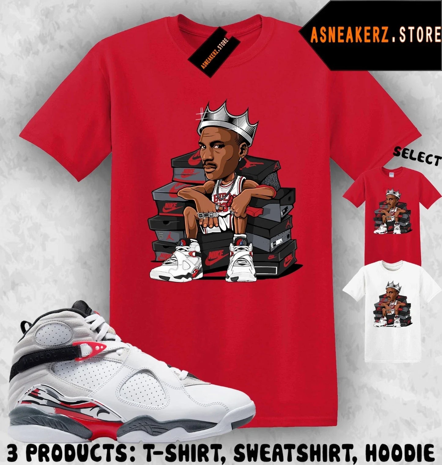 Shirt Matching AJ 8 Bugs Bunny 2025 To Match Sneaker MJ Sneakerhead King T-Shirt Unisex T-shirt, Sweatshirt, Hoodie, Long Sleeve Tee - T-Shirt, Sweatshirt, Hoodie