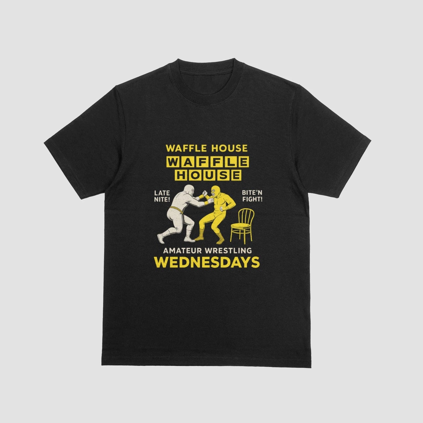 Waffle House Wrestling T-Shirt Funny Diner Fight Amateur Wednesdays Tee Unisex T-shirt, Sweatshirt, Hoodie, Long Sleeve Tee - T-Shirt, Sweatshirt, Hoodie
