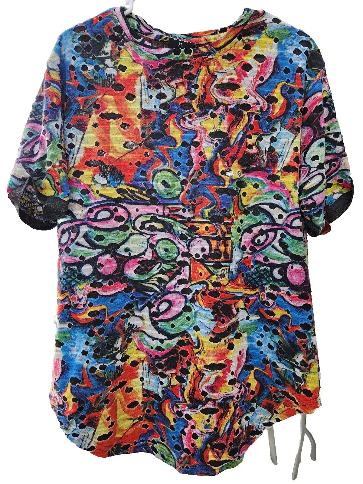 Pizoff Multicolored Textured Distressed Abstract Loud Pop Art T-shirt Men's XL Unisex T-shirt, Sweatshirt, Hoodie, Long Sleeve Tee - T-Shirt, Sweatshirt, Hoodie